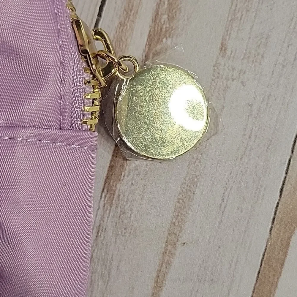 PINK LILY BOUTIQUE Heart Purple Patch Mini Travel Cosmetic Jewelry Pouch Bag